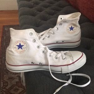 Classic White High Top Converse Size 8